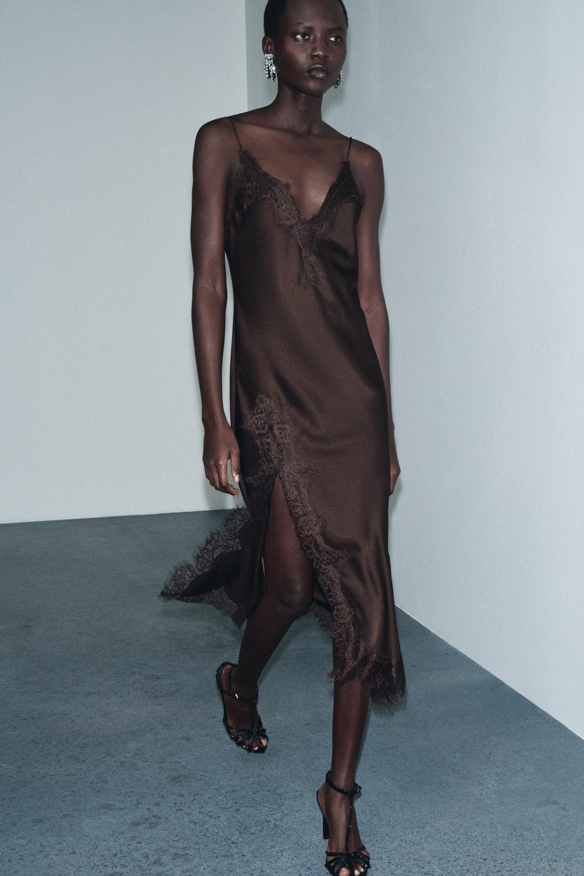Zw Collection Satin Lace Dress