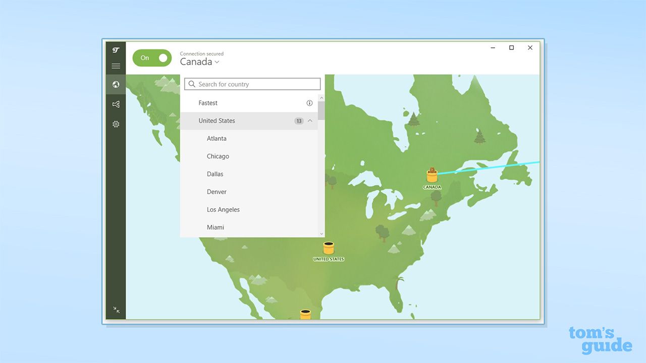 TunnelBear VPN'sUS servers