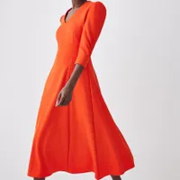 Structured Crepe Full Skirted Midi Dress,&nbsp;£122&nbsp;($243) | Karen Millen