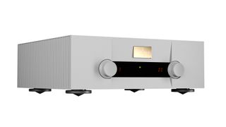 Goldmund Telos 690 integrated amplifier showing feet cut out on white background