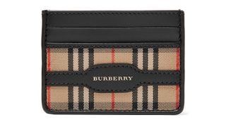 Best wallet: Burberry Checked Twill And Leather Cardholder