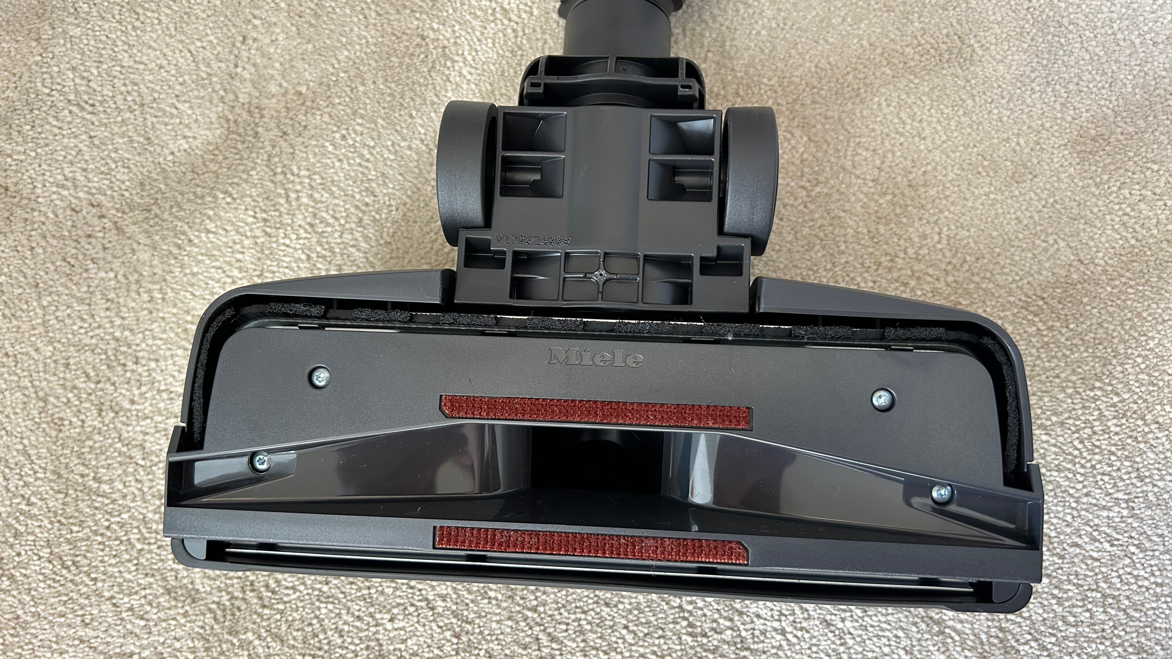 Close up of the underside of the floorhead on Miele Blizzard CX1 canister vacuum