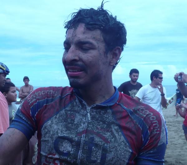 A disqualified Luis Mejia after stage 4.