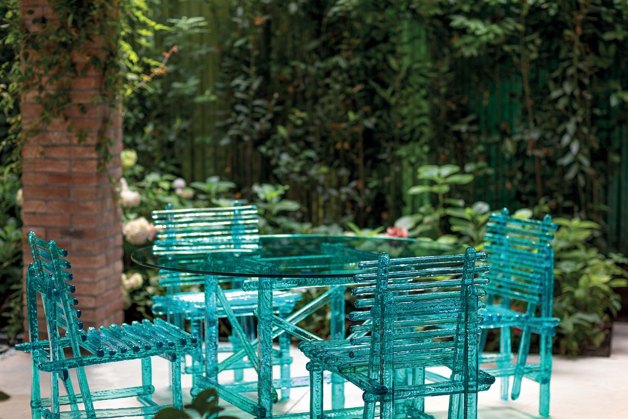 Edra blue outdoor furniture