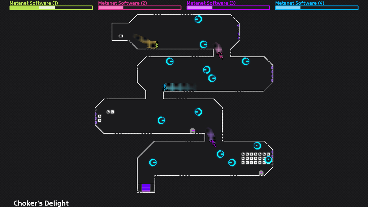A platforming gauntlet from the game N Plus Infinity Times Two