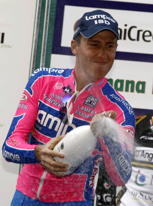 Adriano Malori (Lampre-ISD) on the podium.