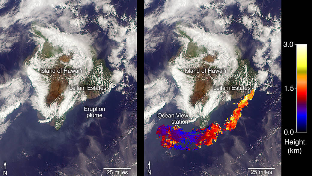 Nasa Satellite Spies Hawaii Volcano S Ash Plume Photo Space