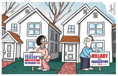Political Cartoon U.S. Hillary Clinton Emails 2016