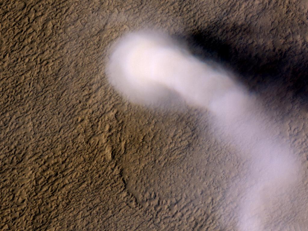 NASA&#039;s Mars Reconnaissance Orbiter snapped a photo of a 12-mile-high dust devil on the Red Planet.