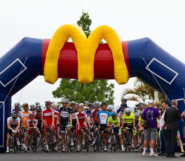 The riders like-up for the start of the 2012 Grafton-Inverell race