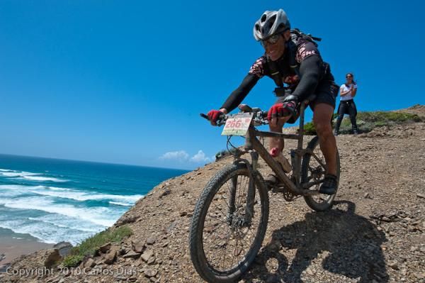 Lionel Marchesin was all smiles on this section of technical downhill.