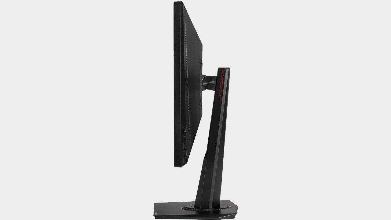 TUF gaming monitor tilted to side.