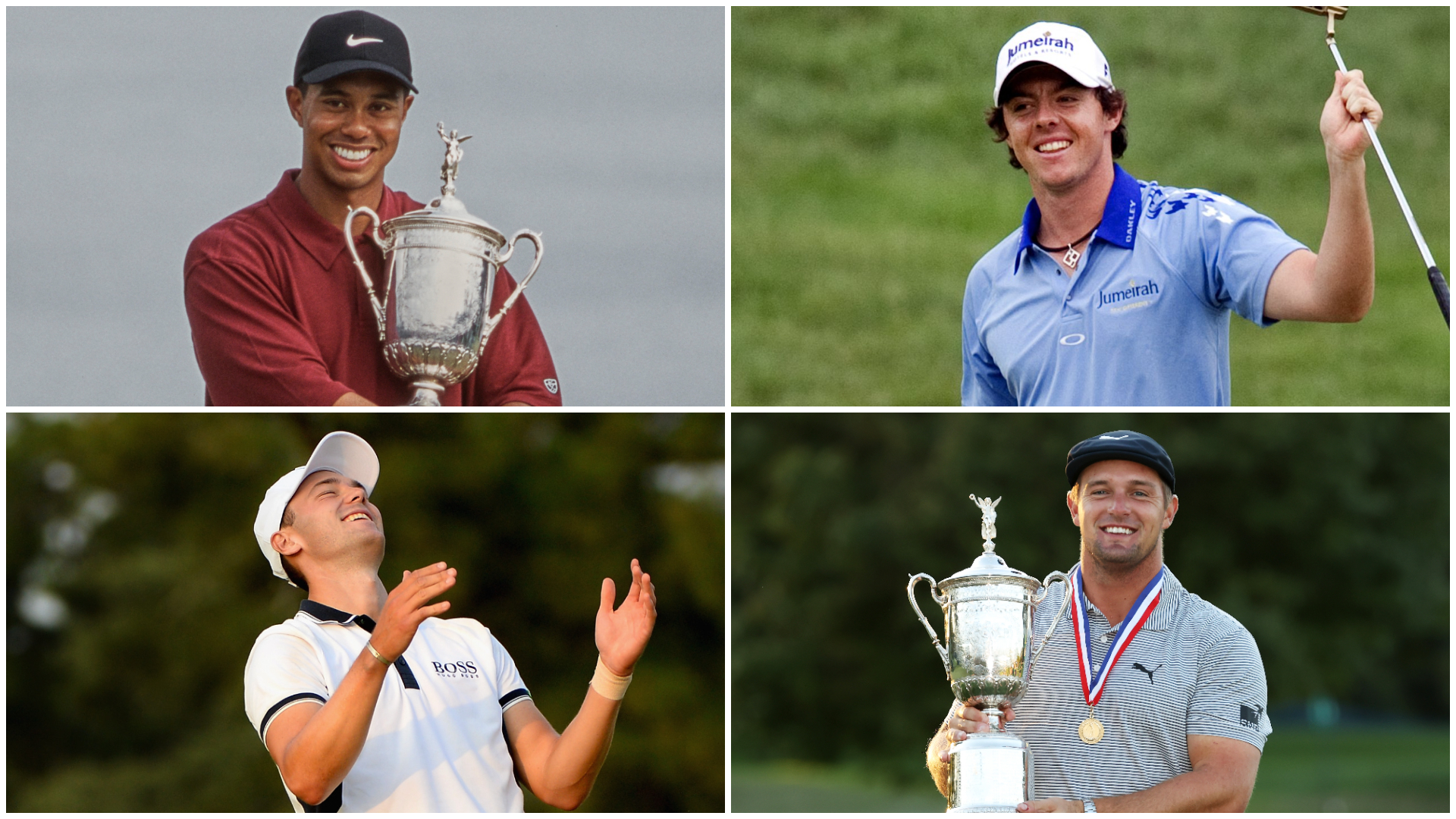 Tiger Woods, Rory McIlroy, Martin Kaymer and Bryson DeChambeau