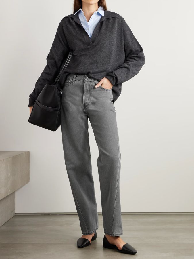 grey jeans