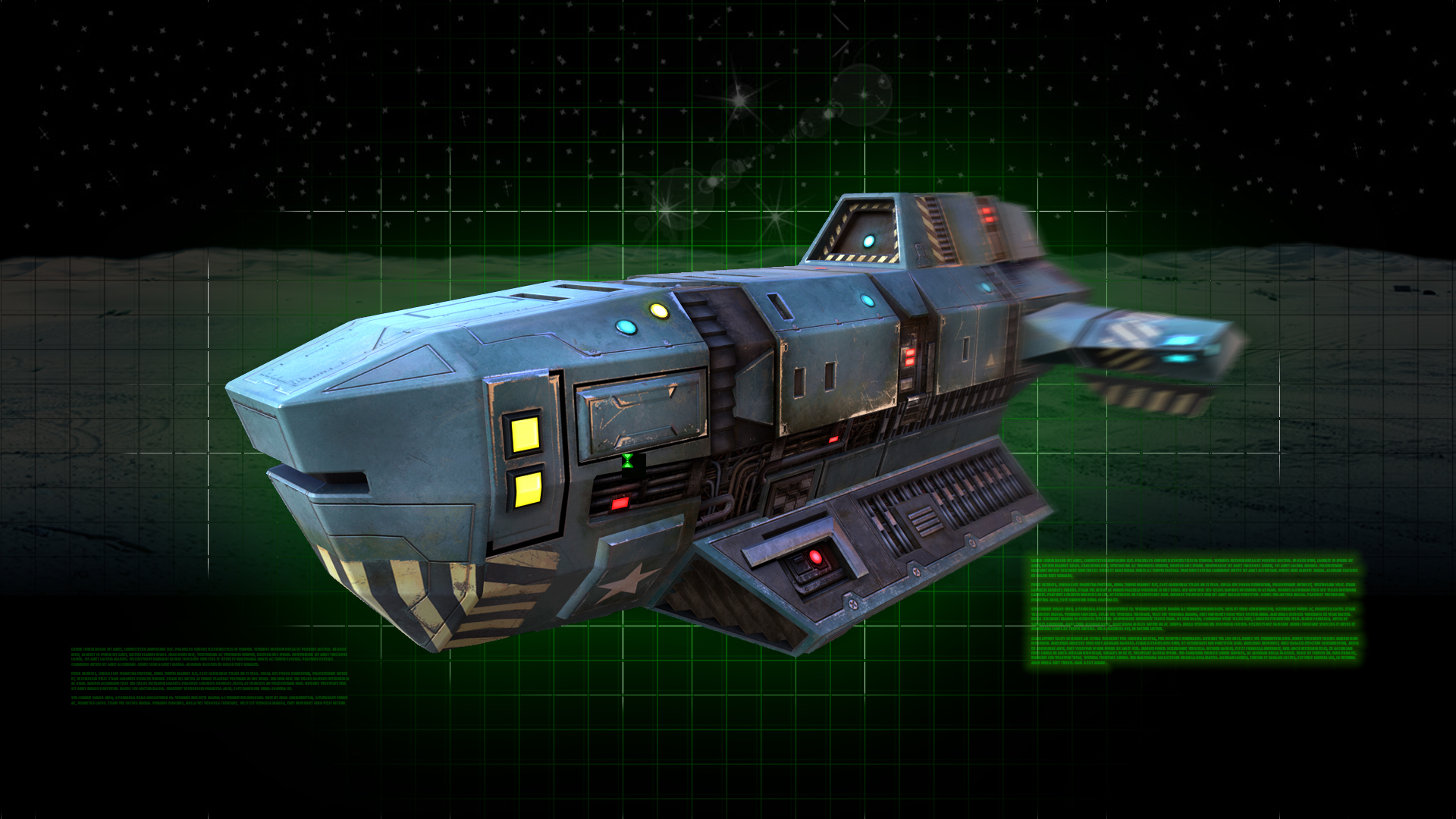 A loading screen showing a close-up of a speedy space tank.