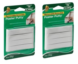 Duck Brand Reusable and Removable Poster Putty for Mounting (1436912), White, 2 Oz - Pack of 2