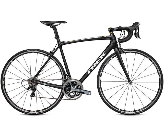 The Trek Emonda SLR 8 is Shimano Dura-Ace with Bontrager X Lite tubeless wheels