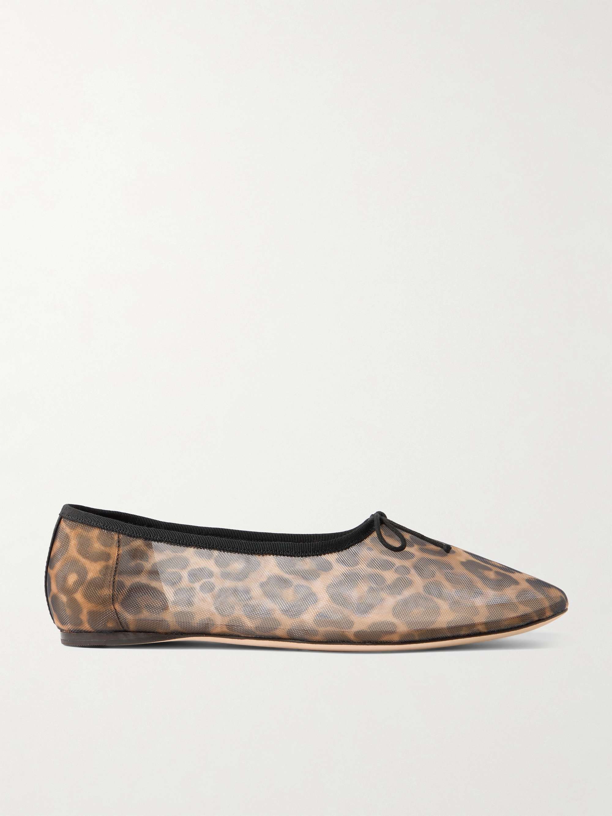 Landon Leopard-Print Mesh Ballet Flats