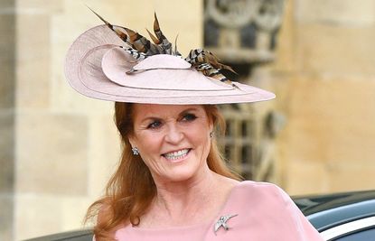 Sarah Ferguson, Duchess of York attends the wedding of Lady Gabriella Windsor and Thomas Kingston at St George's Chapel on May 18, 2019 in Windsor, England
