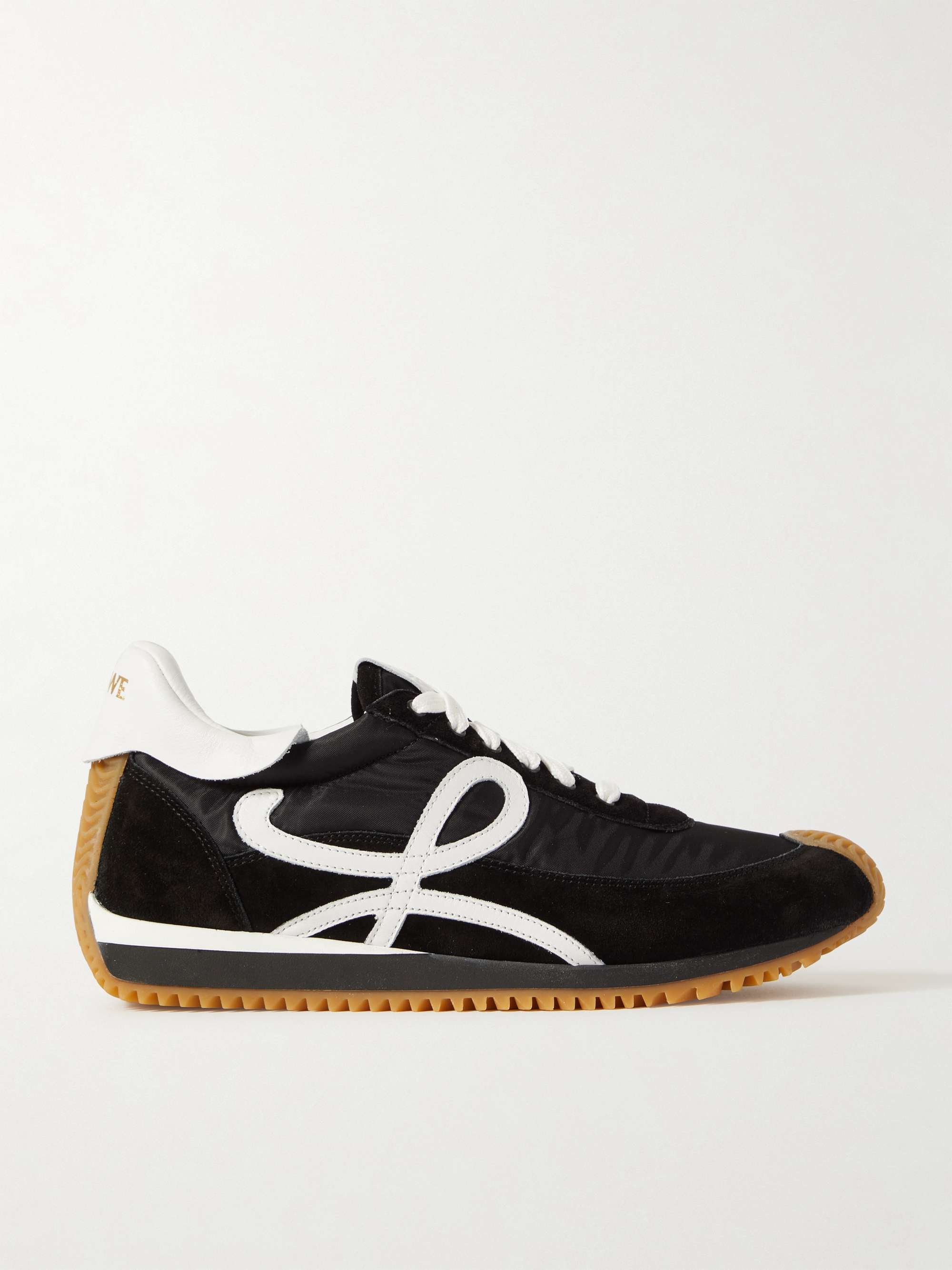 Aliran Logo-Appliquéd Leather and Shell Sneakers