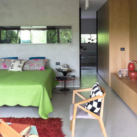 bedroom with wooden wall cupboard