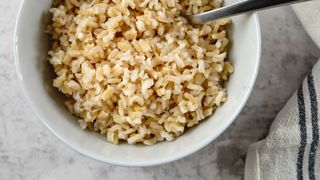 Brown rice in a bowl