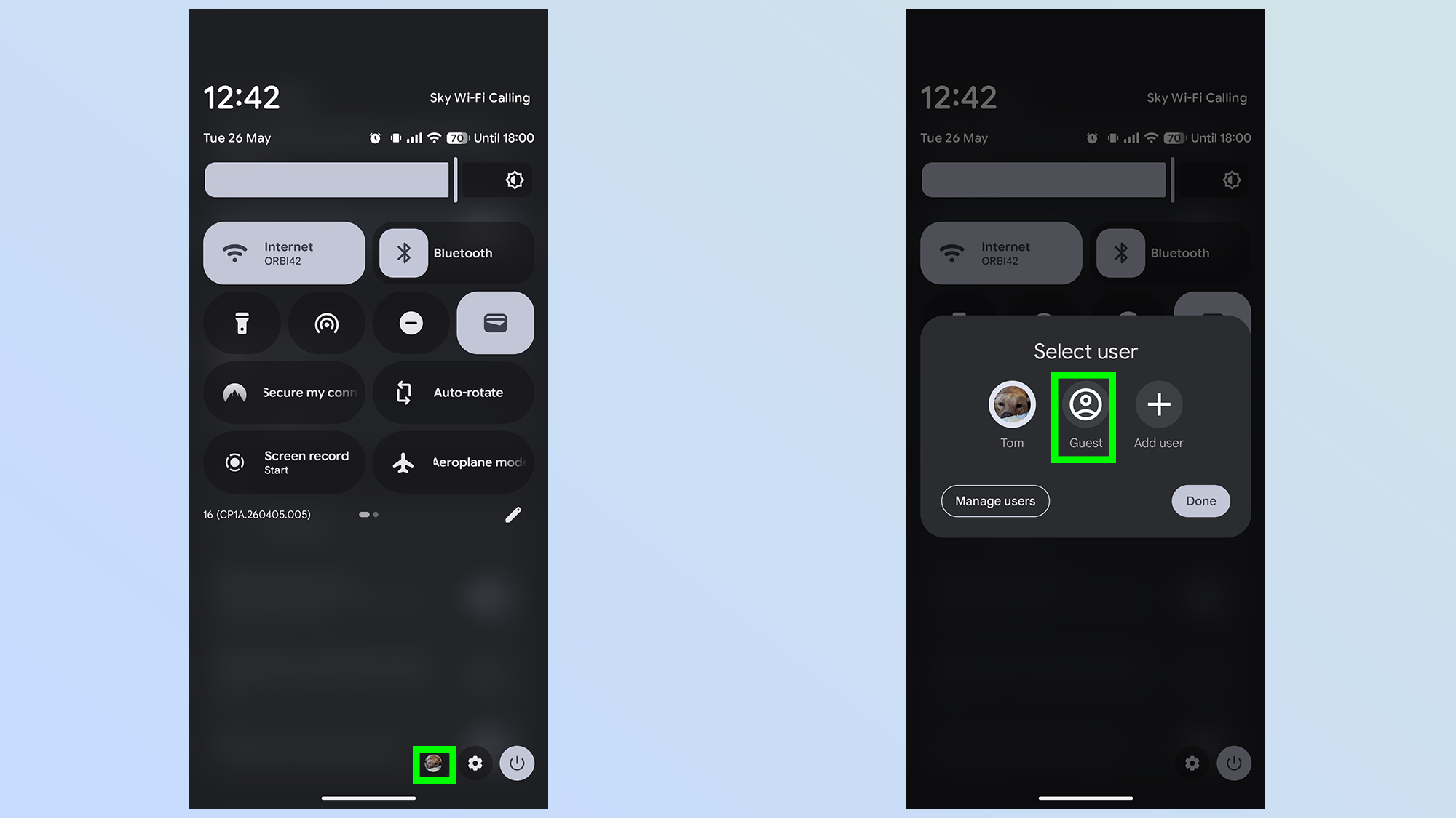 how to enable guest mode on android phones