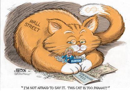 Political Cartoon U.S Hillary Wall Street 2016