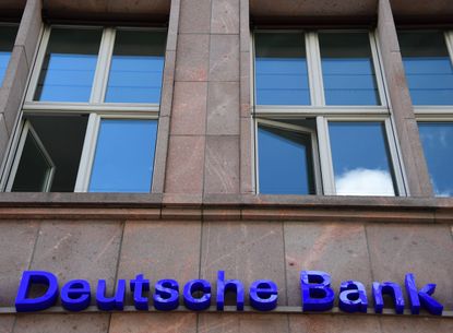 The Geutsche Bank logo in Berlin
