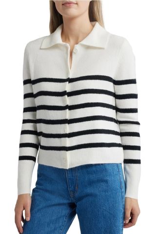 Stripe Collar Cardigan