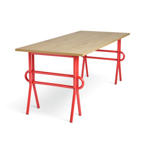 Ballon Metal 4 - 6 Seater Dining Table - Red