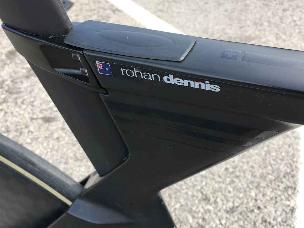 Rohan Dennis' name adorns the top tube