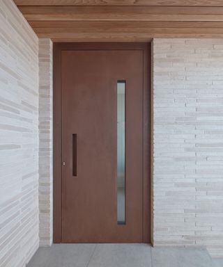 modern steel front door with concealed handle