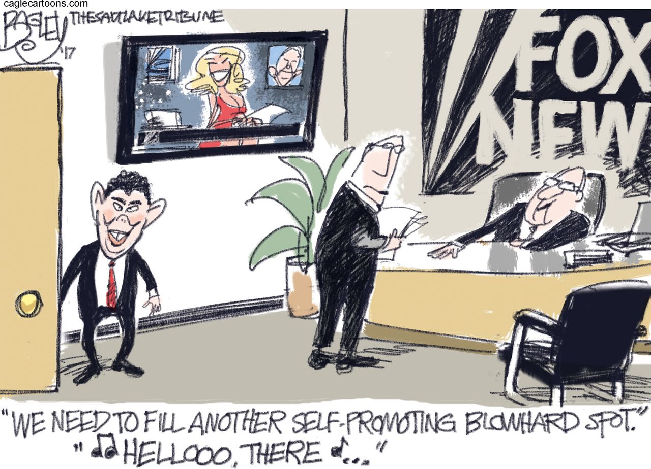 Political cartoon U.S. Fox News Jason Chaffetz fake news