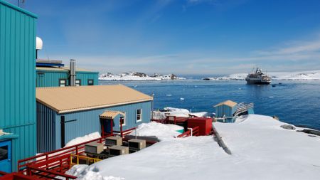 A view of Palmer Station, a U.S. research base in Antarctica. 