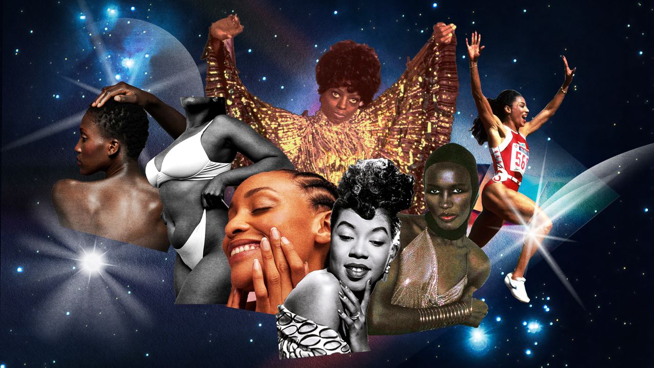 Collage featuring Diana Ross, Grace Jones and different Black women