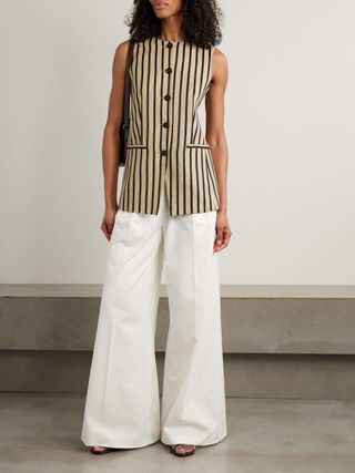 Rodeo Striped Linen-Blend Vest