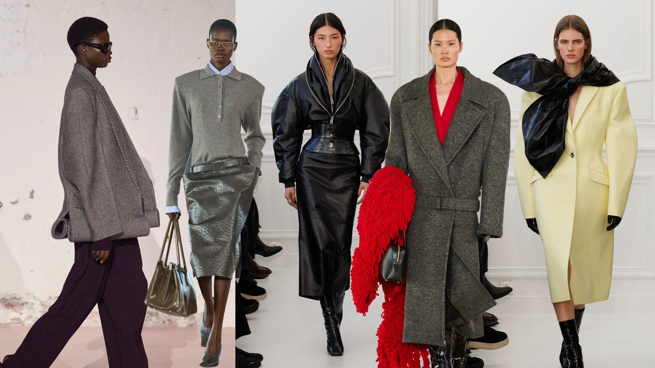 The best collections at paris fashion week fall 2025 showcased by five models wearing tailored clothes