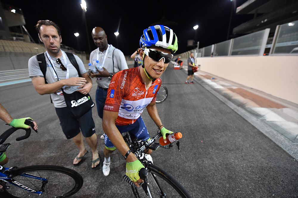 Esteban Chaves took his first pro stage race win in Abu Dhabi