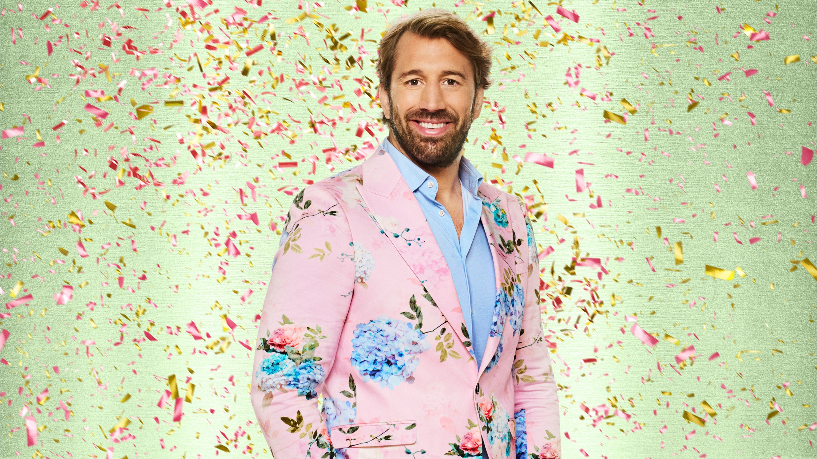 Strictly Come Dancing 2025 - Chris Robshaw in a sequinned suit with confetti falling around him.