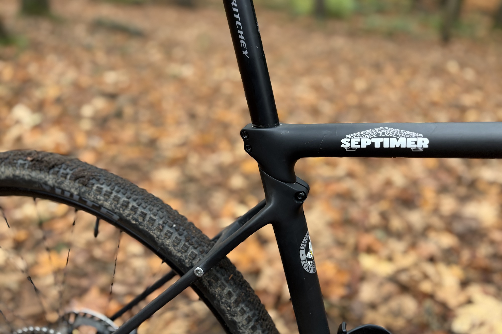 Ritchey Septimer - a go anywhere, carbon bike that feature&#039;s Ritchey&#039;s unique Breakaway system, which allows it to pack down compactly for travel.