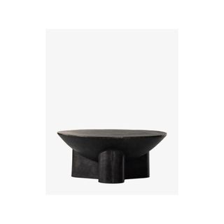 round black coffee table in cast aluminium