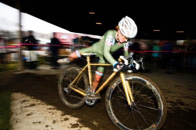 Tina Brubaker rides in the Nobeyama 'cross race