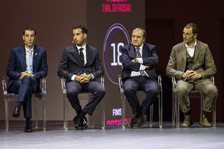Mauro Vegni (ITA) Race Director Giro d'Italia on stage at the 2017 Giro d'Italia presentation