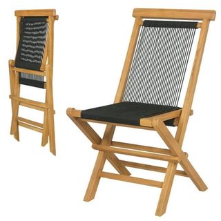 Gymax 2pcs Folding Chairs W/ Quick-Folding Portable Design Woven Rope Seat Porch Patio