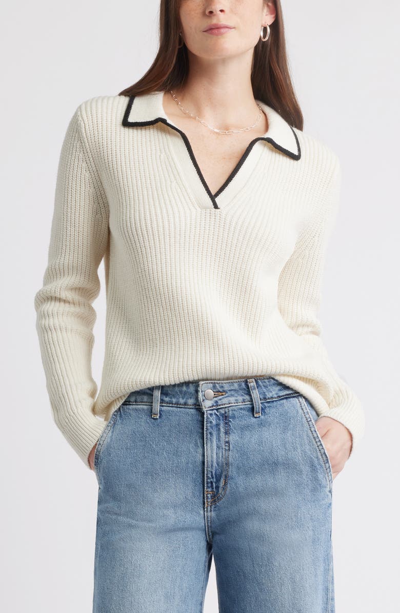 Johnny Collar Cotton 
Wool Sweater