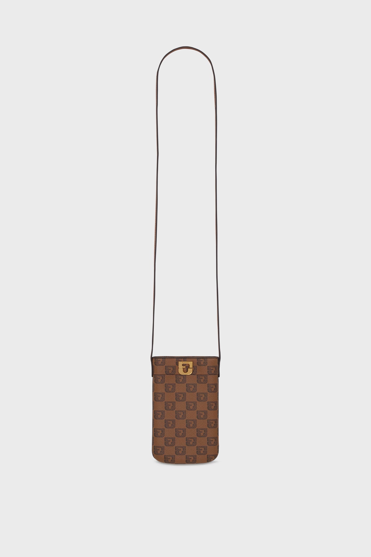 Phone Holder in Monogrammed Coated Canvas and Leather - Ladyphone