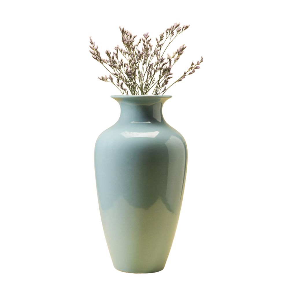 Tall green vase