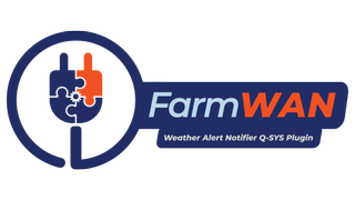 The logo for FarmWAN, a new weather plug-in for Q-SYS users. 