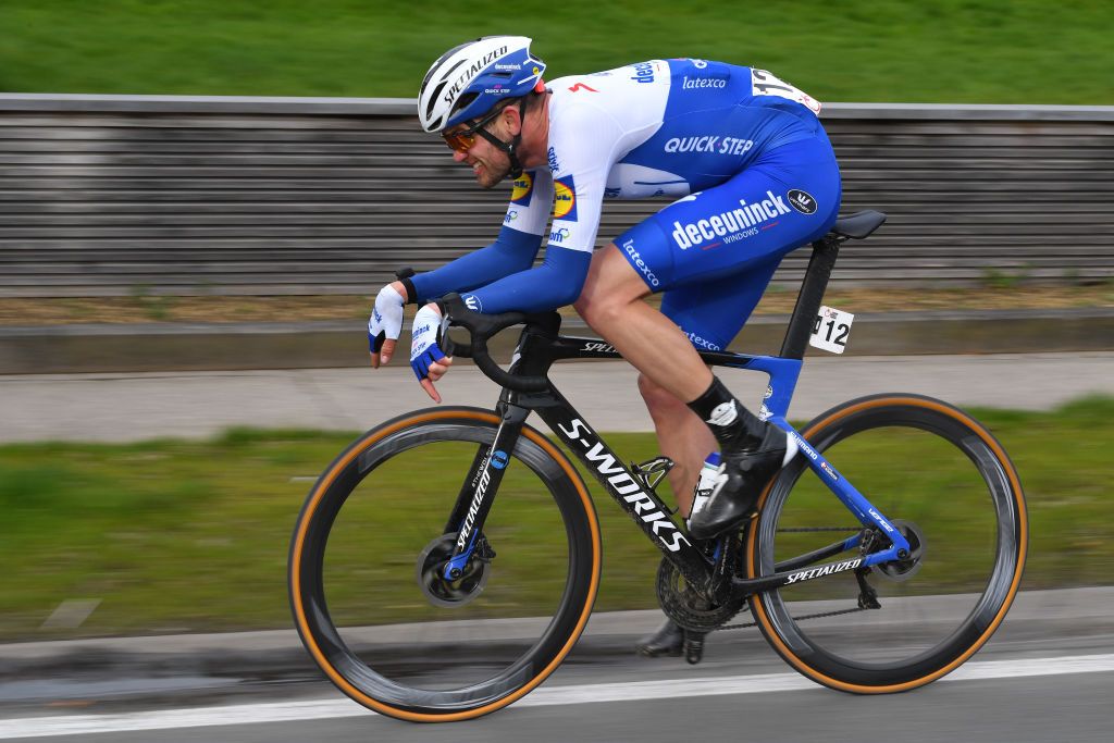 KUURNE BELGIUM MARCH 01 Kasper Asgreen of Denmark and Team DeceuninckQuickstep during the 72nd KuurneBrusselKuurne 2020 a 201km race from Kuurne to Kuurne KBK20 KuurneBxlKuurne KBK on March 01 2020 in Kuurne Belgium Photo by Tim de WaeleGetty Images
